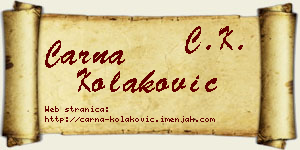 Čarna Kolaković vizit kartica